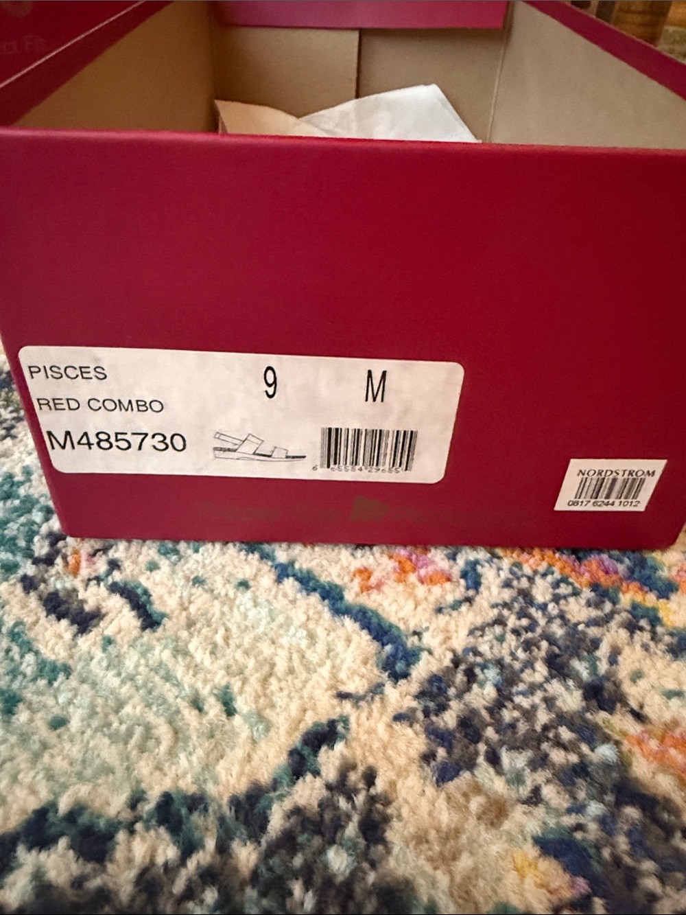 MUNRO Pisces Red Combo Leather Double-Strap Elastic Back Sandals 9M - Picture 6 of 9